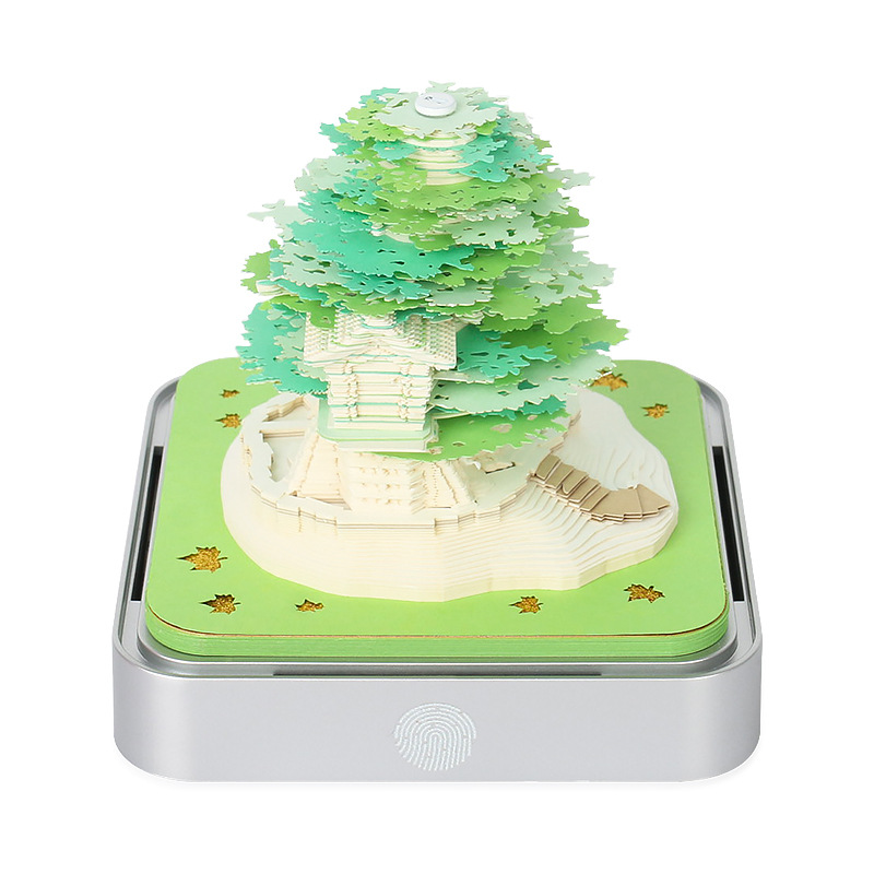 Picture of Cross-Border Christmas Gift Tree House Paper Carving Calendar Desktop Ornament Business Meeting Cultural and Creative Souvenir 3D Stereo Sticky Notes