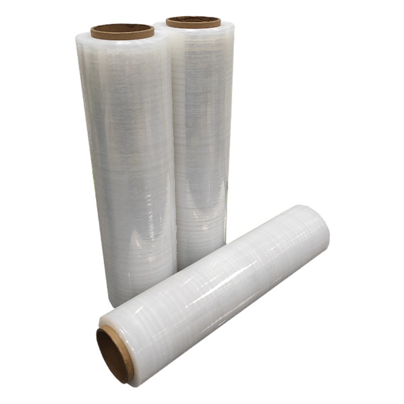 Factory wholesale transparent packaging film pe wrapping film stretch film tray packaging film hand plastic packaging film
