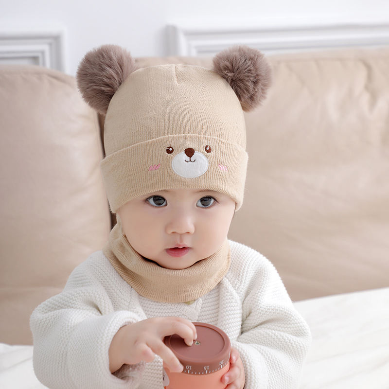 Baby hat autumn and winter 0 a 3 year old boy girl baby winter thin baby cute wool knitted hat