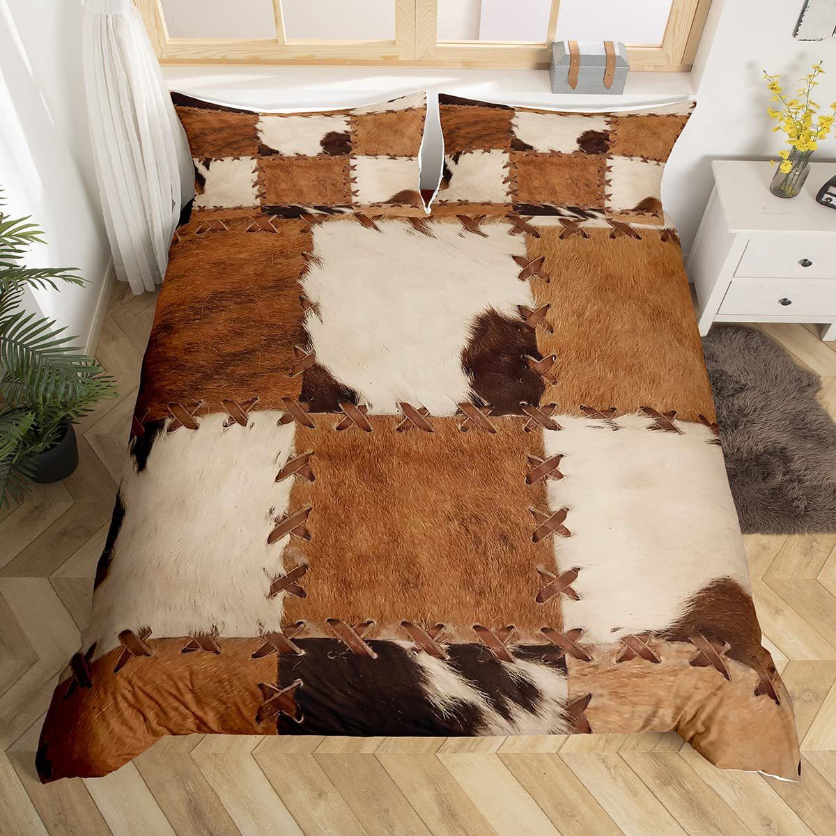 Printed farm animal bedding Western farmhouse style quilt cover cross-border exclusive for AliExpress Amazon independent station