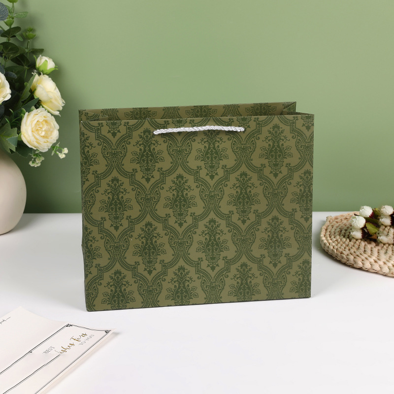 Picture of in stock Grey Marble Tote Bag Simple Business Tote Bag Square Gift Bag Hand Gift Bag Paper Bag