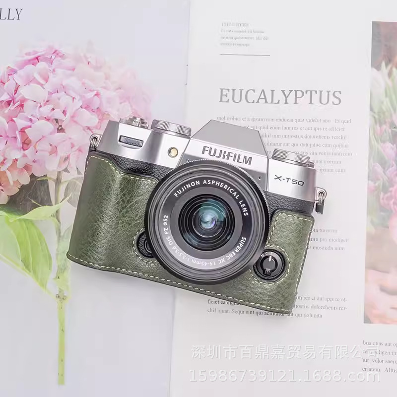 Picture of Suitable for XT50 Leather Case Base X-T50 Micro Single Camera Bag XT50 Portable Half Shoulder Photography Bag