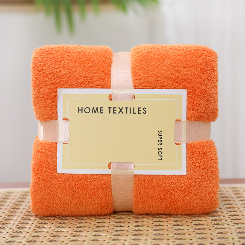 Picture of Wedding gift coral fleece absorbent towel 35*75 tie card wine red joy square towel hand gift