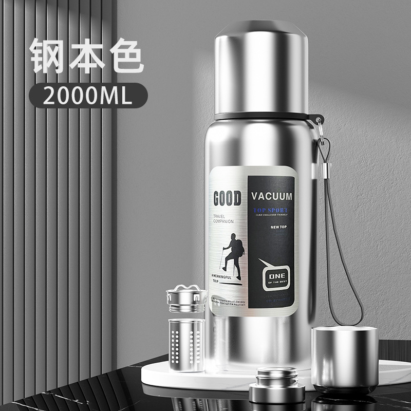 Picture of Large Capacity 316 Stainless Steel All-Steel Pot Men's Outdoor Travel Mountaineering Portable Thermos Cup Wholesale Cross-Border