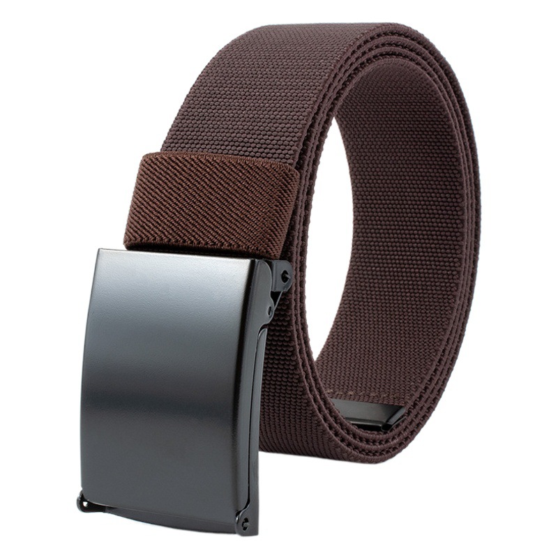 Manufacturer Wholesale Belt Smooth Buckle Nylon Braided Elastic Belt Elastic Tactical Outdoor Military Training Men's Trouser Belt