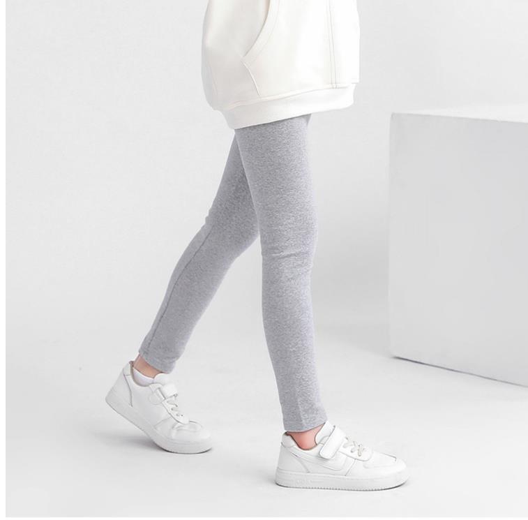 Picture of Girls Leggings Spring and Autumn Thin White Outer Wear Children's Women's Black Autumn Cotton Grey Baby Thick Long Pants
