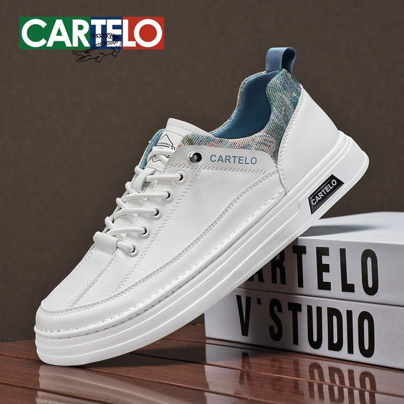 Cardilla Crocodile Men's Shoes 2025 New Athleisure Low-Top Board Shoes Men's One-Foot Soft-Soleed Little White Tide Shoes