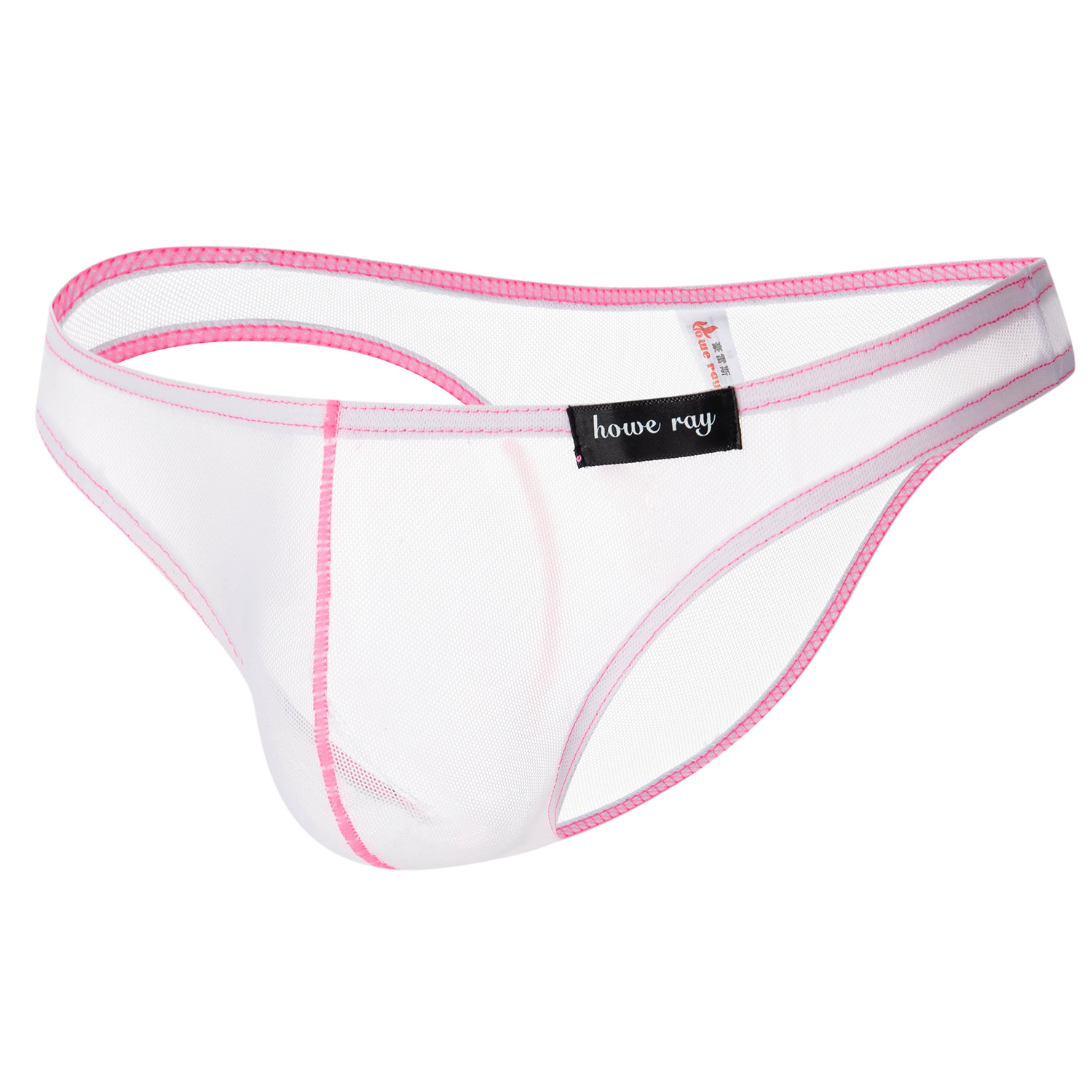 Picture of Low waist tight contrast color men's sexy underwear mesh transparent bikini small briefs foreign trade dew point B101