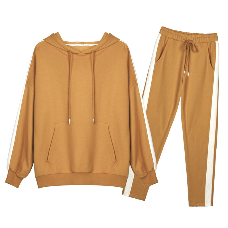 Picture of 2025 Spring and Autumn New Fashion Casual Sports suit Women's Korean-style Loose Hoodie College-style Two-piece Set
