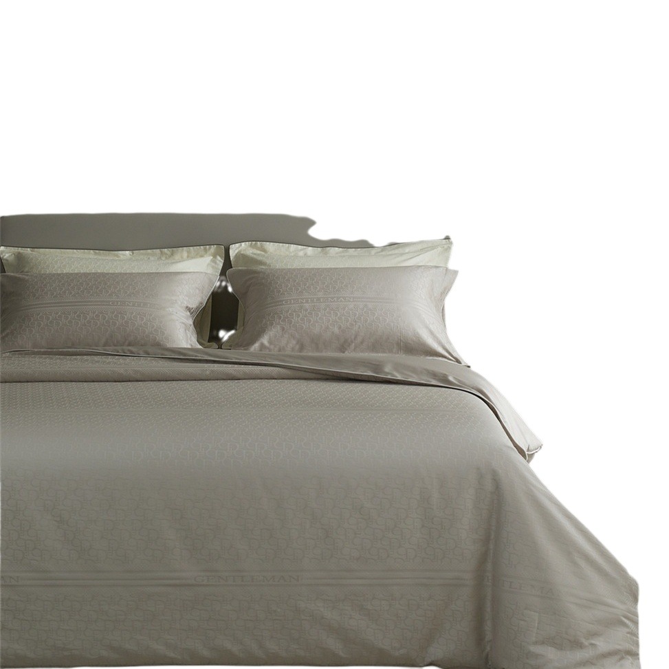 Super soft class a ~ 80S Aksu long staple cotton jacquard four-piece set high-grade pure cotton skin-friendly bed sheet