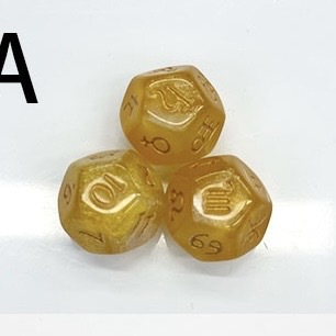 Picture of 12-sided two-color star symbol DICE twelve-sided constellation DICE D12 game Lucky Star throw sieve DICE