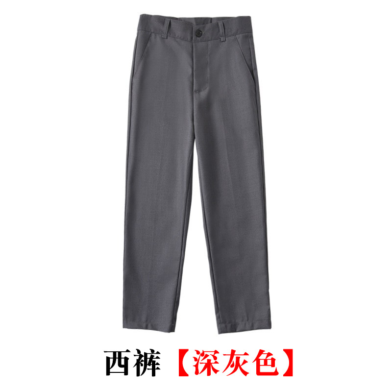 Picture of Children's Trousers Boys Black Suit Pants for Middle and Large Children and Primary School Pants White Trousers dark blue School Uniform Pants