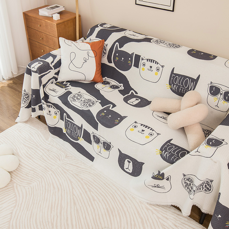 Picture of ins style sofa towel full cover cloth simple sofa cushion blanket all-inclusive universal cover towel four seasons universal sofa cover