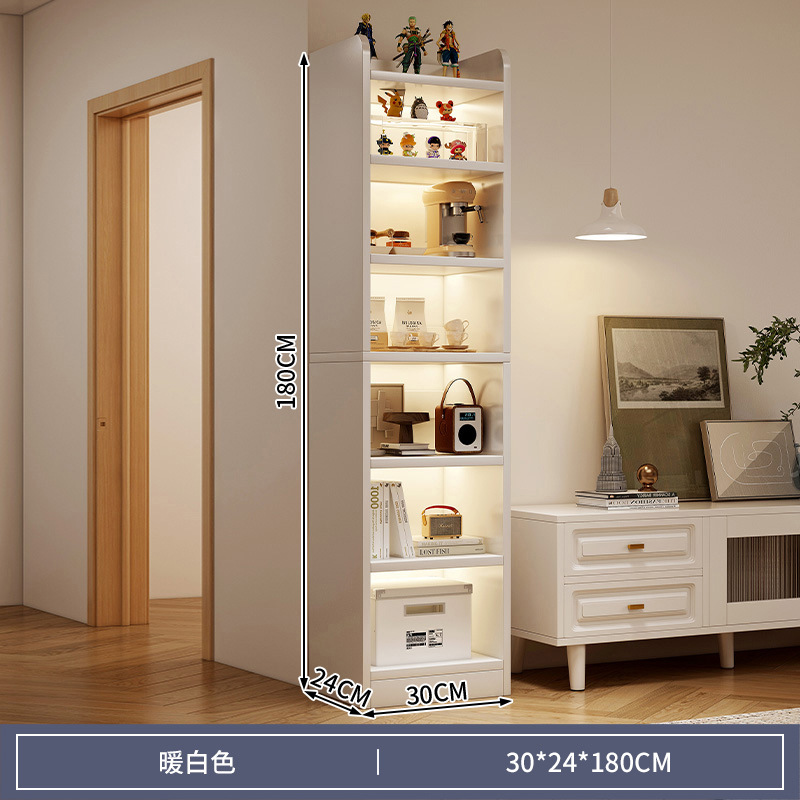 Picture of Bookshelf floor-standing storage rack against the wall next to the TV cabinet, storage cabinet for living room multi-layer household with narrow gap corner books