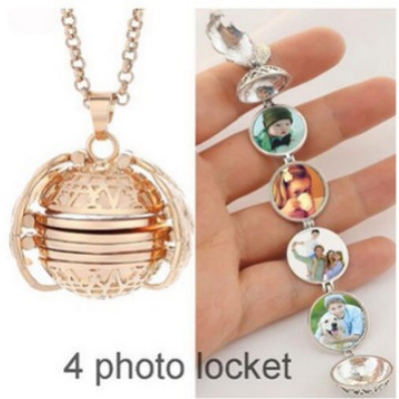 Picture of Cross-border multi-layer phase box photo can be opened pendant jewelry creative hollow wings folding necklace wholesale