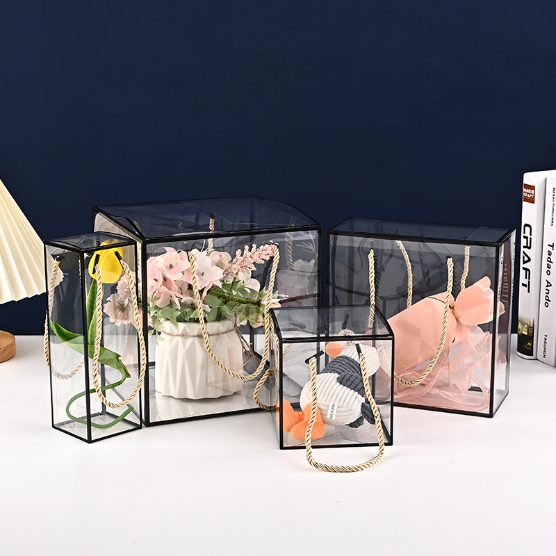 Picture of pvc portable gift box pet transparent packaging box christmas pingan fruit snowflake crisp packing box transparent plastic box
