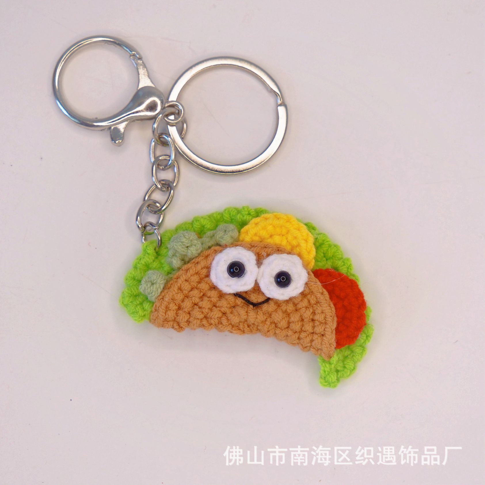 Picture of Handmade crocheted Cola package simulation food pendant creative wool woven small pendant keychain bag pendant