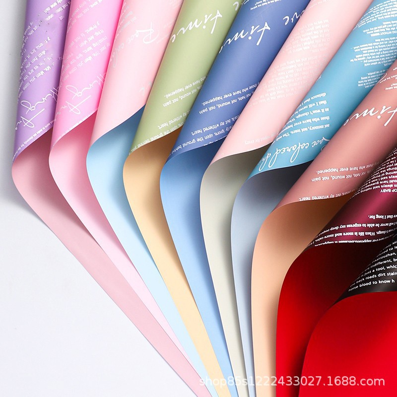 Zhuo fiber flower material English Ouya paper two-color Han Fei paper waterproof flower wrapping paper floral flower shop packaging flower wrapping paper