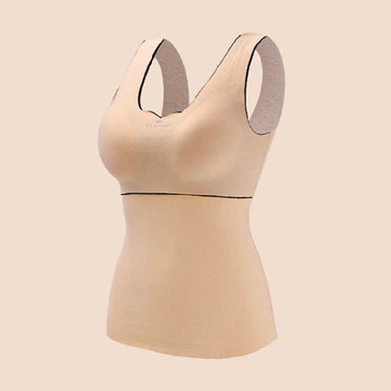 Picture of Autumn and winter New Hot warm vest seamless V-neck flower lace one-piece fixed Cup slim base underwear
