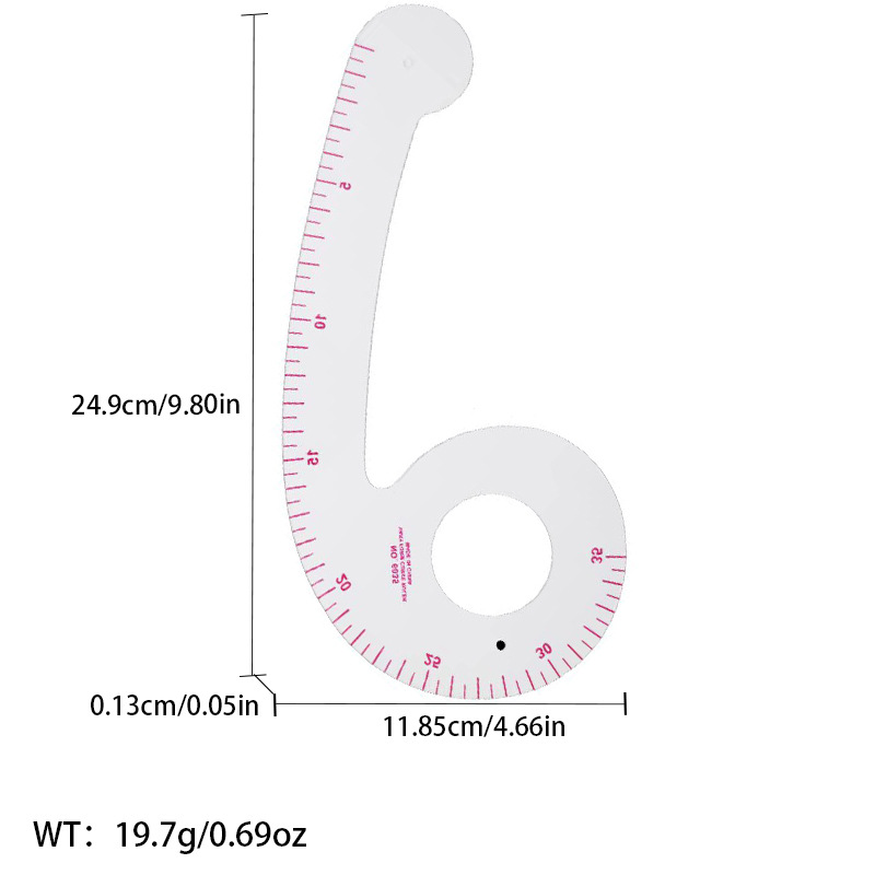 Picture of Pattern printing ruler clothing scale pattern making clothing curve cutting sewing tool multi-functional pattern printing ruler