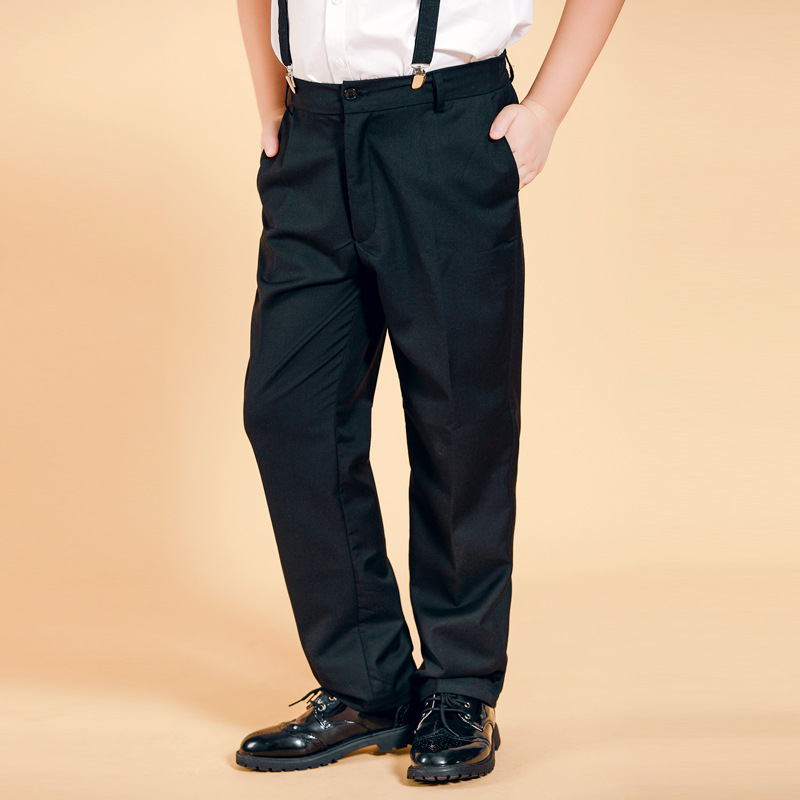 Picture of Chubby Children's Trousers Children's Black Suit Pants Boys' Plus Fat Loose Dress Trousers for Big Children and Primary School Students School Uniform Pants