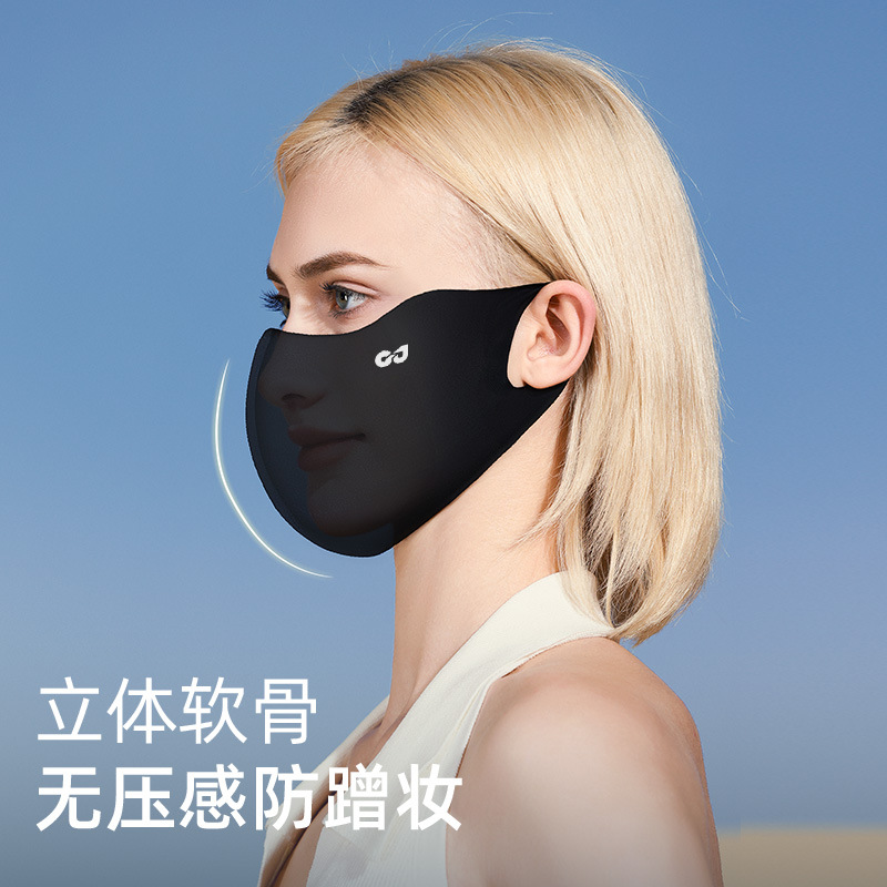 Picture of Summer Ice Silk Sunscreen Mask for Women, Uv Protection, Cuttable, Anti-Makeup, Traceless, Thin, Breathable Mask Xkz62