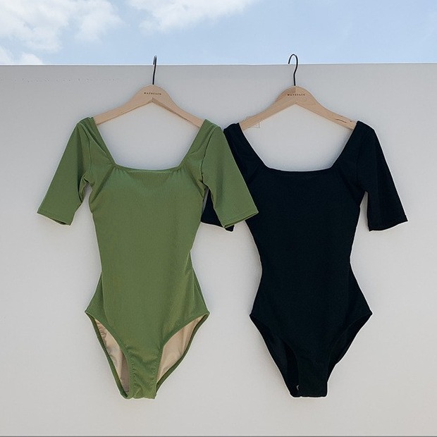 Women's Swimsuit 2025 New Ins Style Women's Pure Color Backless One-Piece Sexy Slimming Look Hot Spring Women's Swimwear