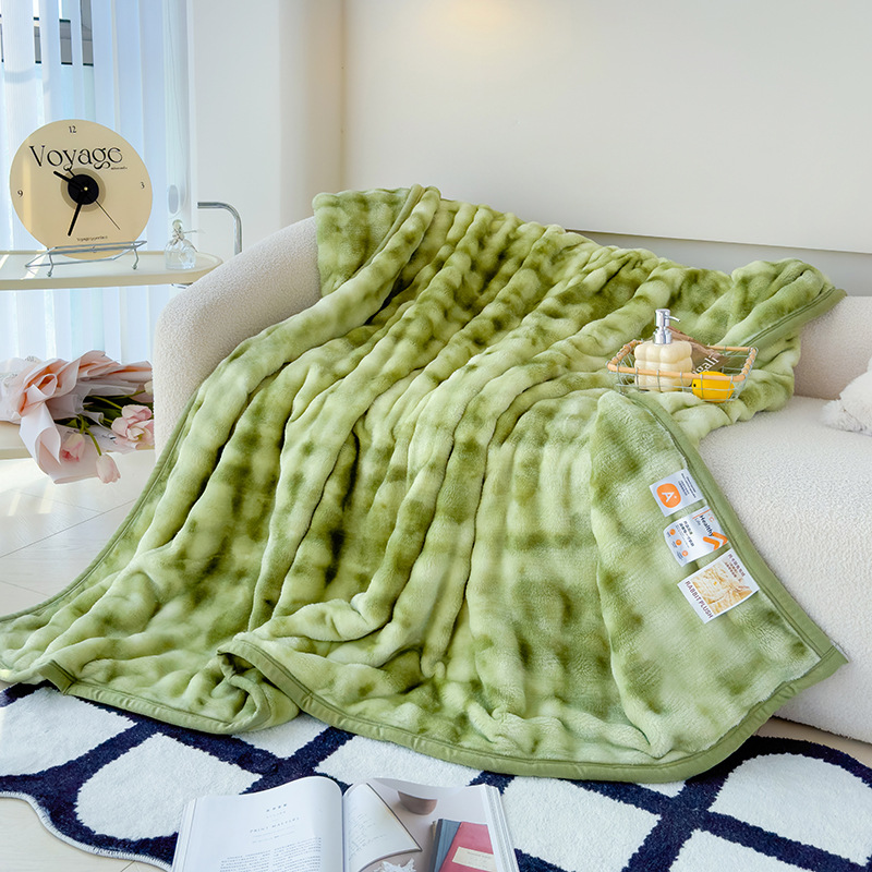 Picture of Amazon Cross-Border Warm Blanket Winter Thickened Blanket Office Milk Velvet Blanket Flannel Solid Color Rabbit Plush Blanket