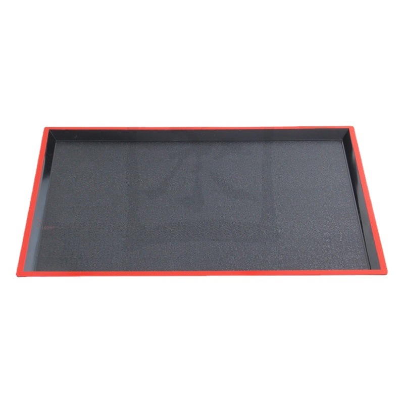 Large Japanese Restaurant Plastic Tray Black and Red Dining Plate