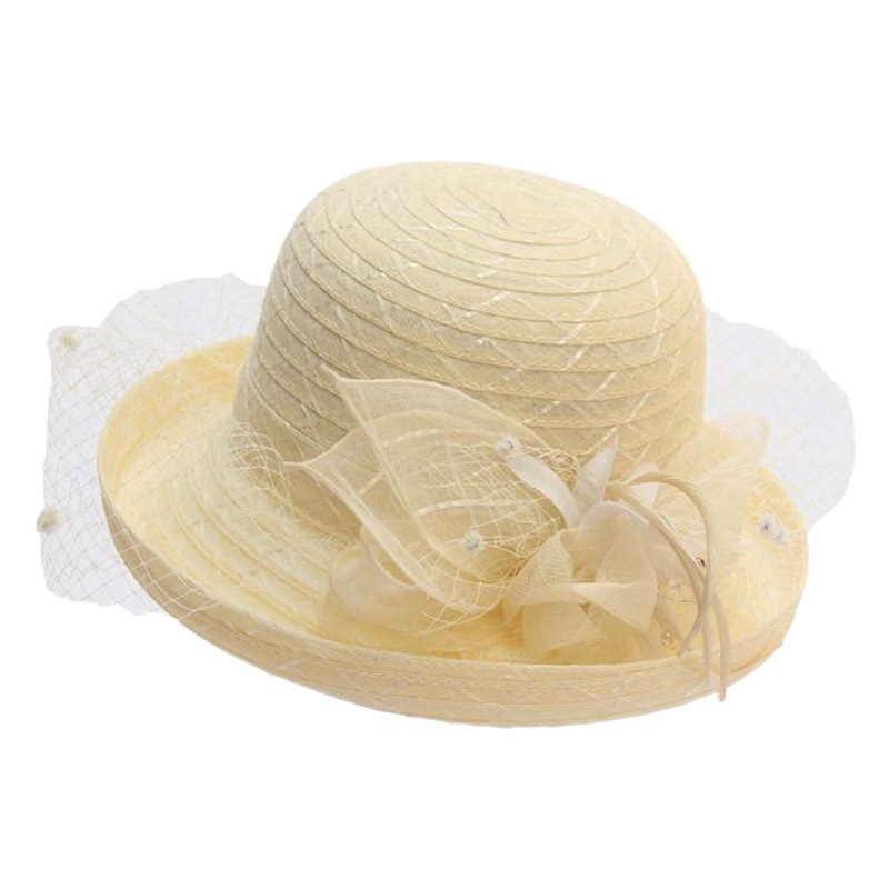 New summer curling mesh top hat fashion socialite fashion hat outdoor sun hat women's sun protection sun hat