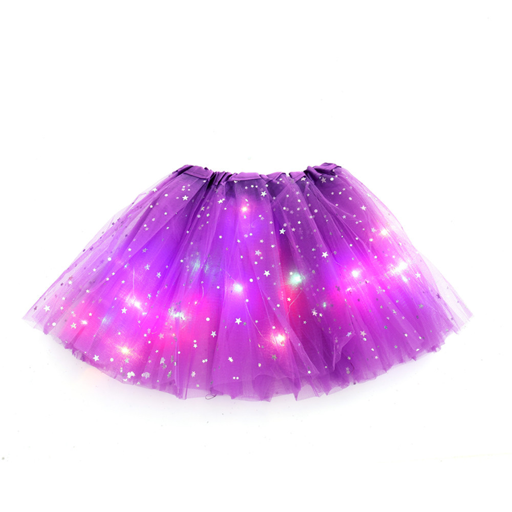 Picture of ins foreign trade European and American children's sequins led with light luminous tutu skirt luminous half-length mesh skirt light tutu skirt