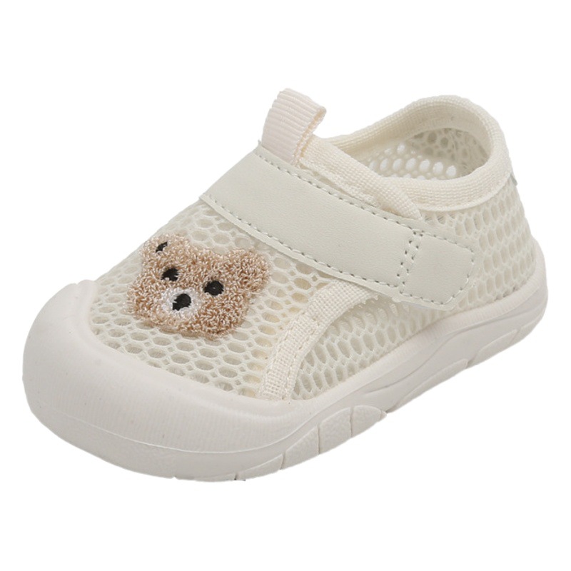 Baby Toddler Shoes Mesh Shoes Embroidered Bear sneaker Baby Girl Boy Soft Sole Breathable Spring and Autumn 1-3 Year Old Children's Shoes
