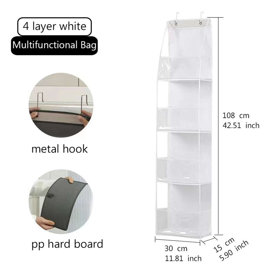 Picture of Storage Hanging Bag Wall-Mounted Door Rear Stereo Multi-Layer Dormitory Storage Bag Multi-Functional Clothing Toy Storage Bag Storage