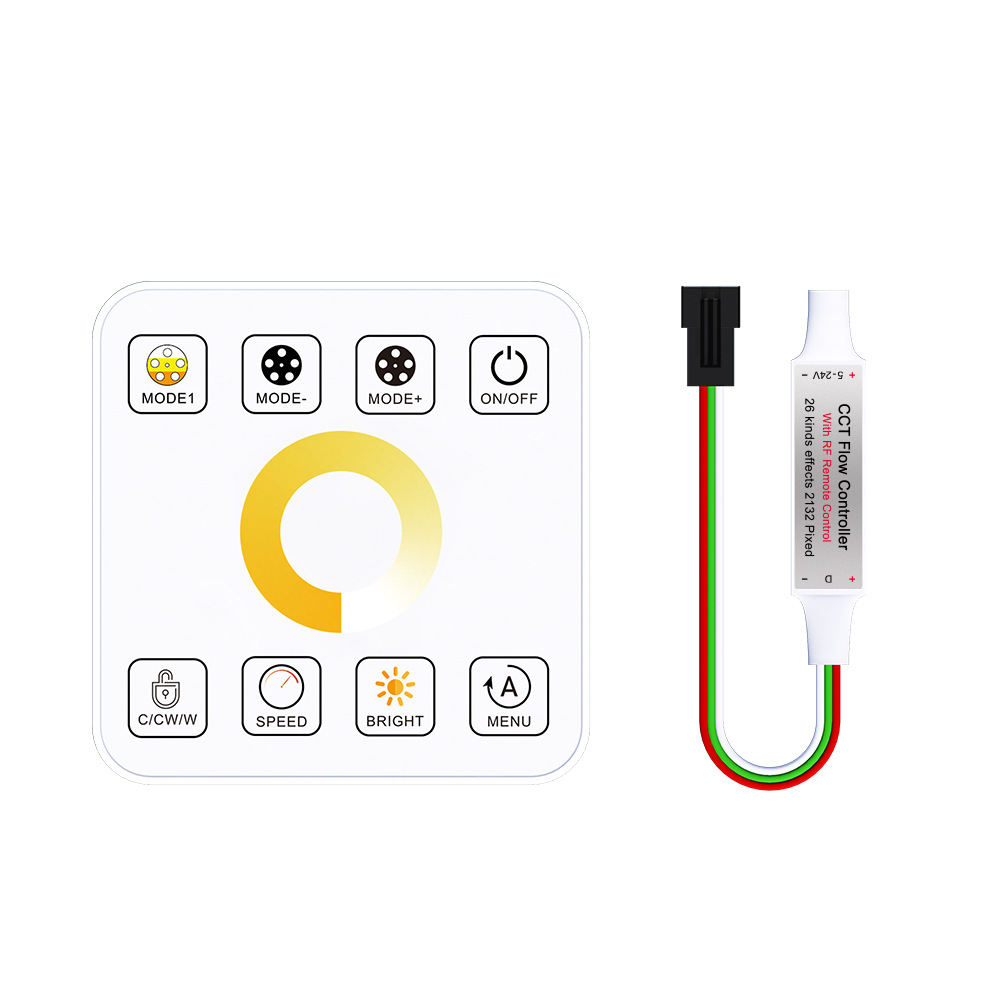 LED color temperature magic color chasing water off light reflux double color CCT RF wireless touch controller wholesale
