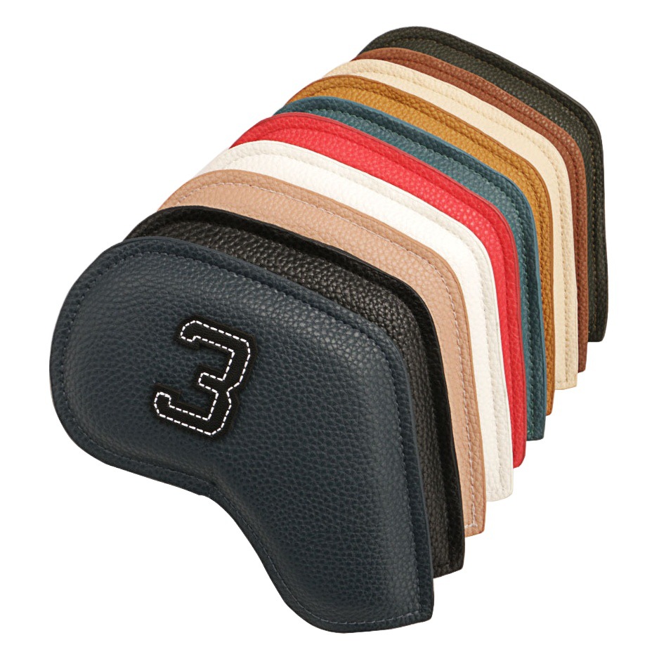 Cross-Border Manufacturers Wholesale Oil-Resistant, Waterproof, and Wear-Resistant Pu Colorful Digital Pattern Iron Club Covers Golf Club Cap Covers