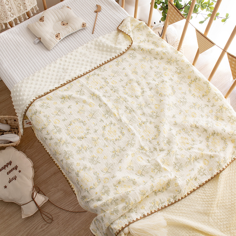 Picture of Baby's Gauze Cotton Cartoon Printed Blanket Children's Beanstalk Blanket Kindergarten Baby's Lunch Break Blanket Air-conditioning Blanket