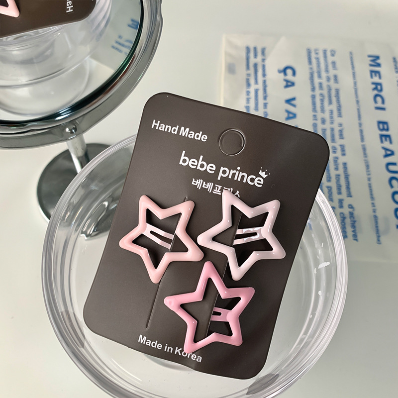 Picture of New color star hairpin suit multi-color series sweet not hurt hair side clip five-pointed star cute broken hairpin BB clip