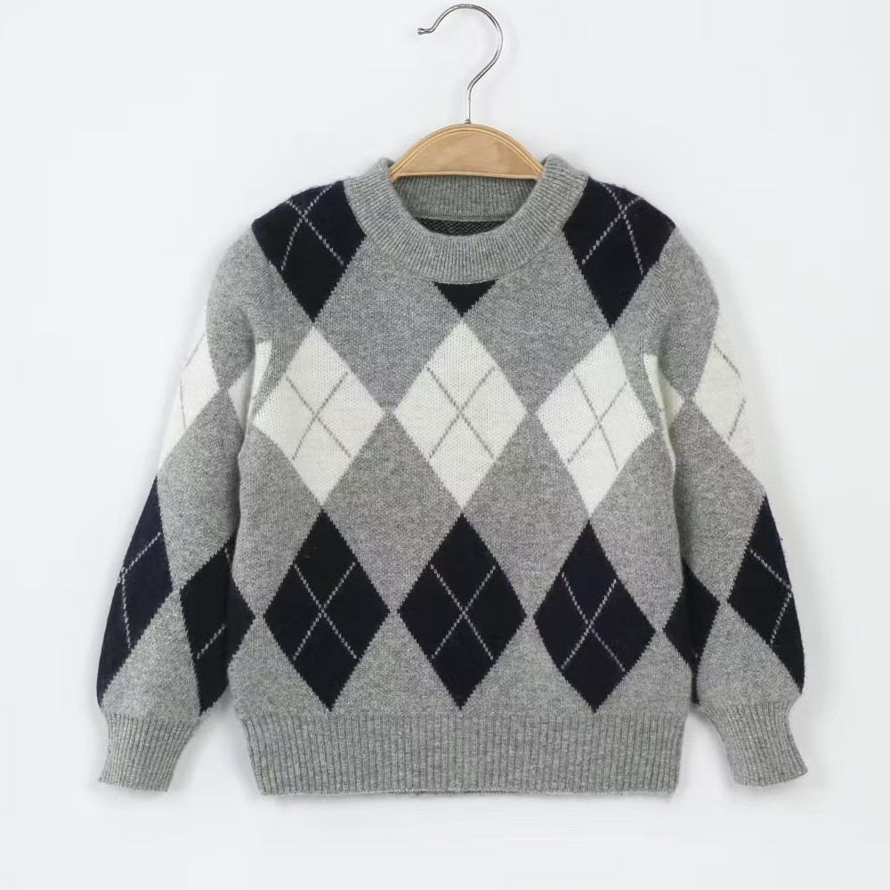 Picture of Factory wholesale children's cashmere sweater Korean version of the high collar cartoon knitted pullover boys baby base sweater girls
