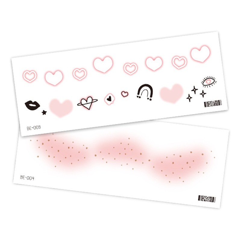 New Year's Day Girl's Cute Face Makeup New Year's Eve Creative Face Stickers Love Blush Cute Makeup Stickers Tattoo Stickers