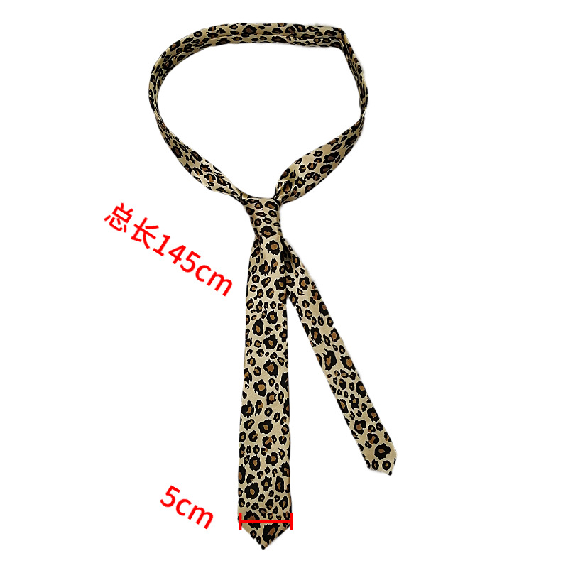 Picture of Zebra Leopard Print Love Poker Letters 5cm Matchinging Shirt Ins Student Tie Unisex Versatile Can Be Customized