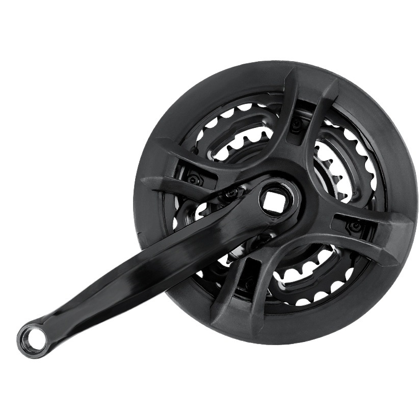 Mountain bike toothed 24/34/42T speed bicycle gear gear crank square hole chain plate set cover accessories