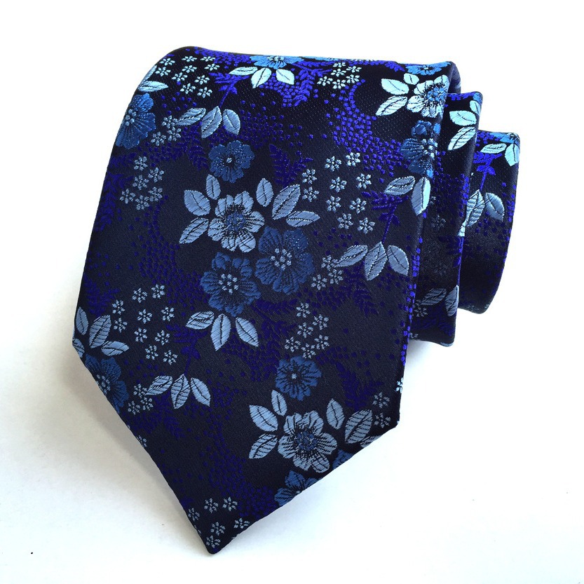 Picture of Source manufacturers polyester jacquard material men's tie big flower spike fashion tie in stock wholesale