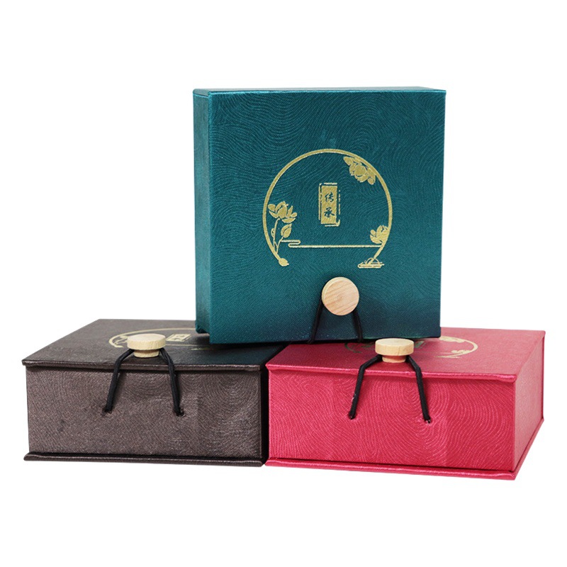 Vintage Chinese Style Wooden Buckle Jewelry Box Jewelry Storage Ring Necklace Box Jade Bracelet Wen Play Jewelry Packaging Box