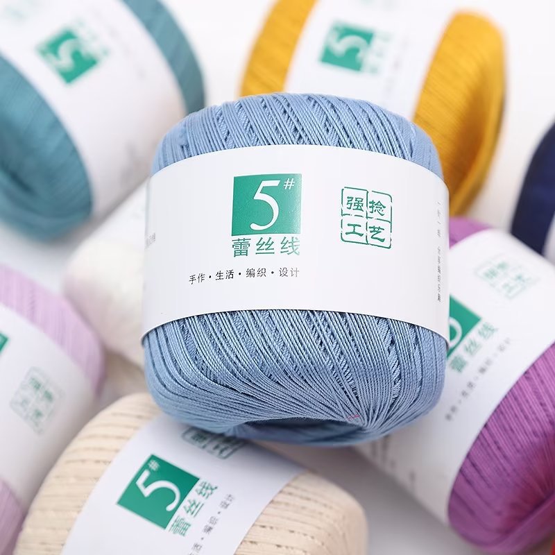 No. 5 lace thread diy hand-woven crochet cotton thread hook wool spring and summer hand-woven thin thread hook shawl hat thread