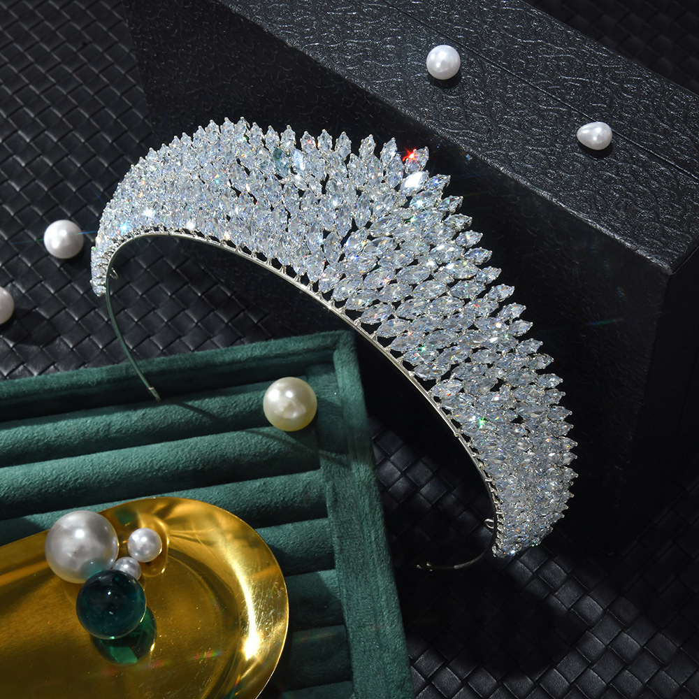 Picture of European and American bride wedding luxury crown exquisite wedding headdress zircon crown cross-border hair accessories wholesale