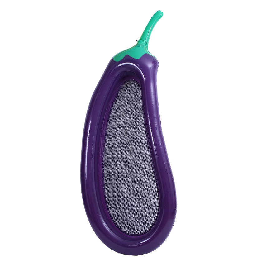 Eggplant Floating Bed 250cm Adult Water Inflatable Eggplant Floating Row Floating Bed Recliner Mesh Cloth Floating Boat Swimming Ring