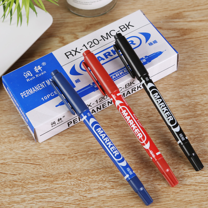 Stationery marker Runxuan water-based small double-headed large-capacity marker children do not faint painting Gouxie pen wholesale