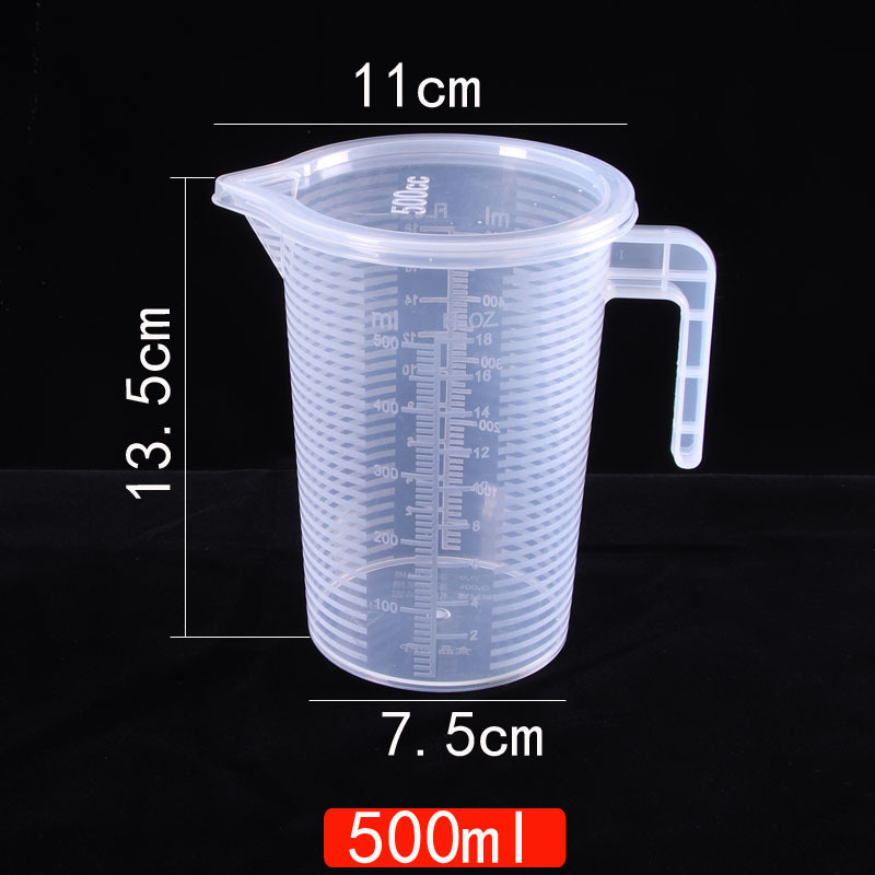 Picture of Plastic beaker measuring cup transparent thickened with scale student chemistry experiment plastic cup size specifications household multi-use