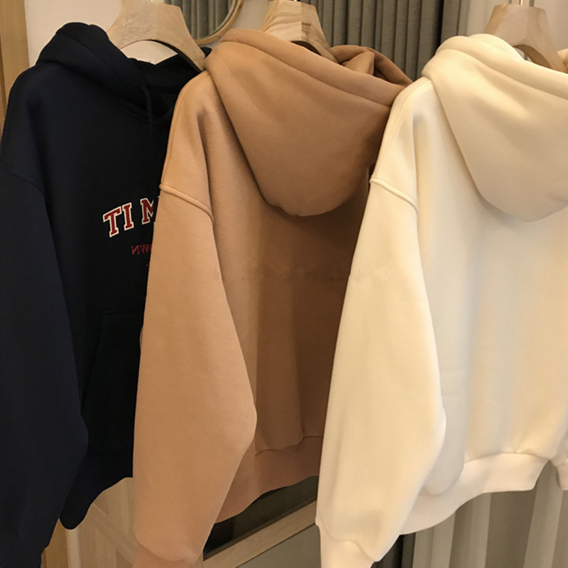 Picture of Sweatshirt Women's 2025 Spring & Fall New Trendy Brand Design Niche Loose Elegant Fleece-Lined Korean Style Hooded Export Sweatshirt