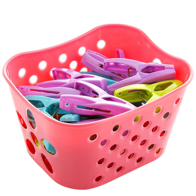 Picture of 30 PCs small clip with storage basket clothes drying clip small clip underwear socks clothes clip